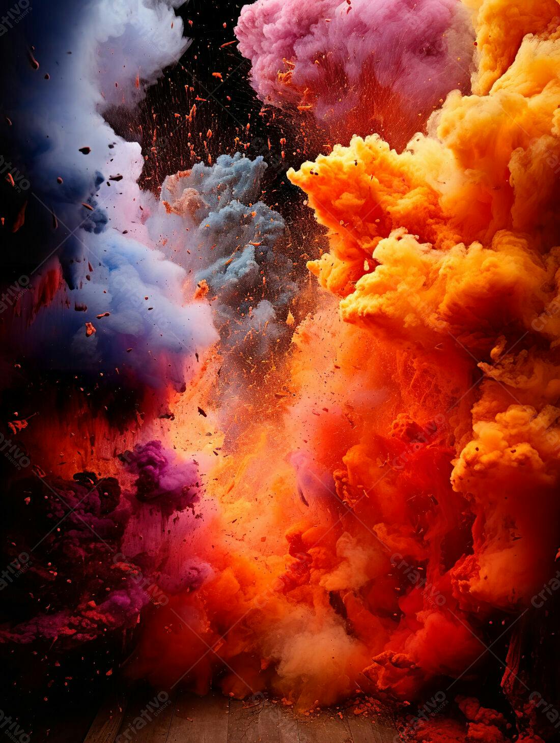 Explosão de cores vibrantes em estúdio