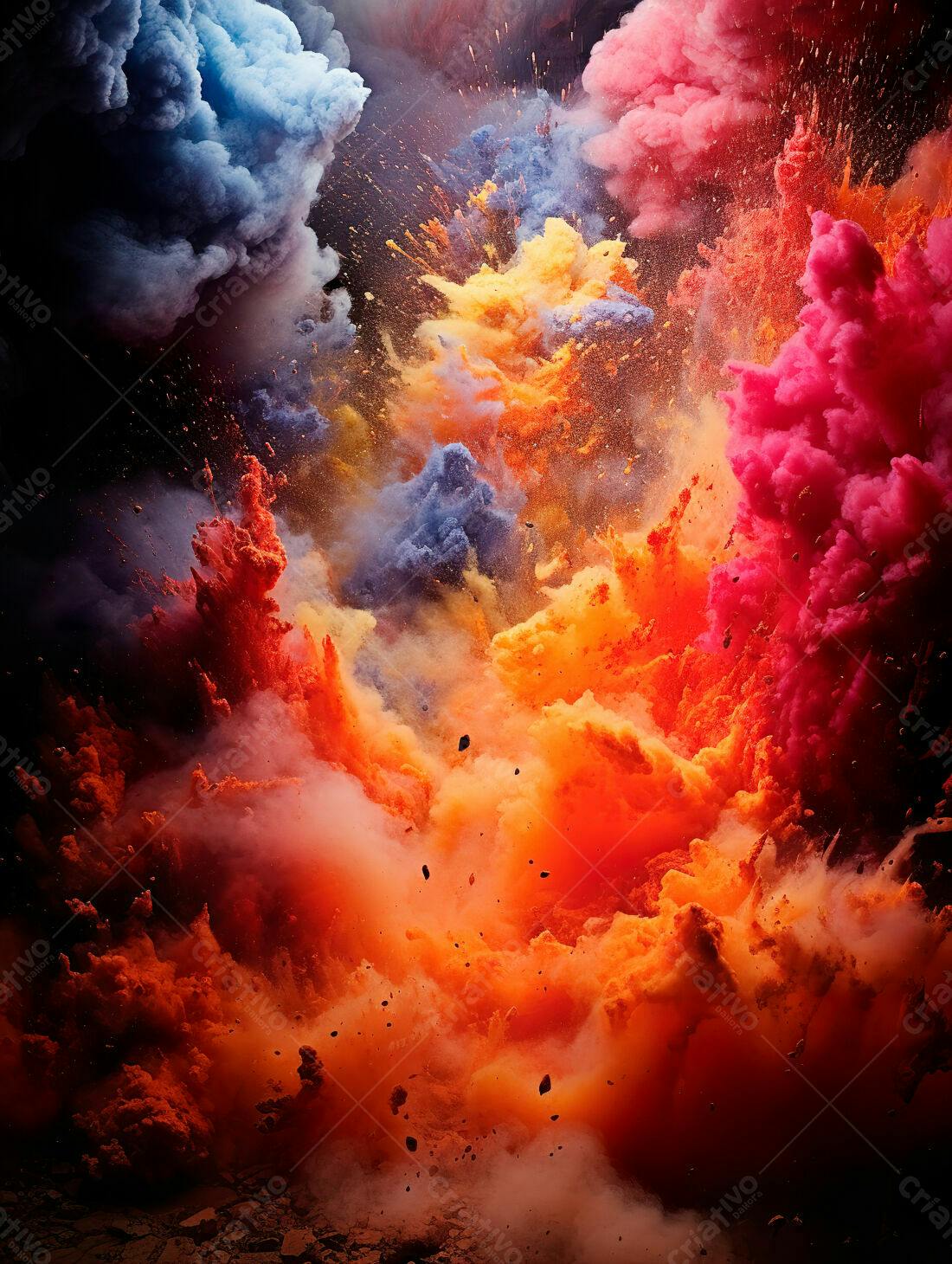 Explosão de cores vibrantes