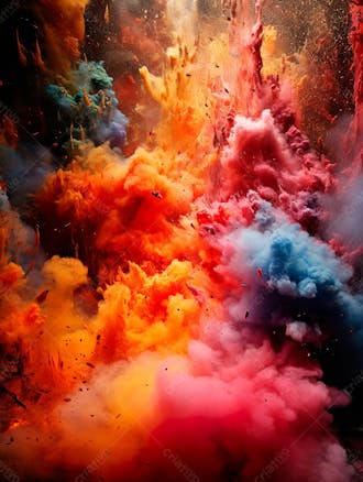 Imagem explosao de fumaca colorida com particulas 55