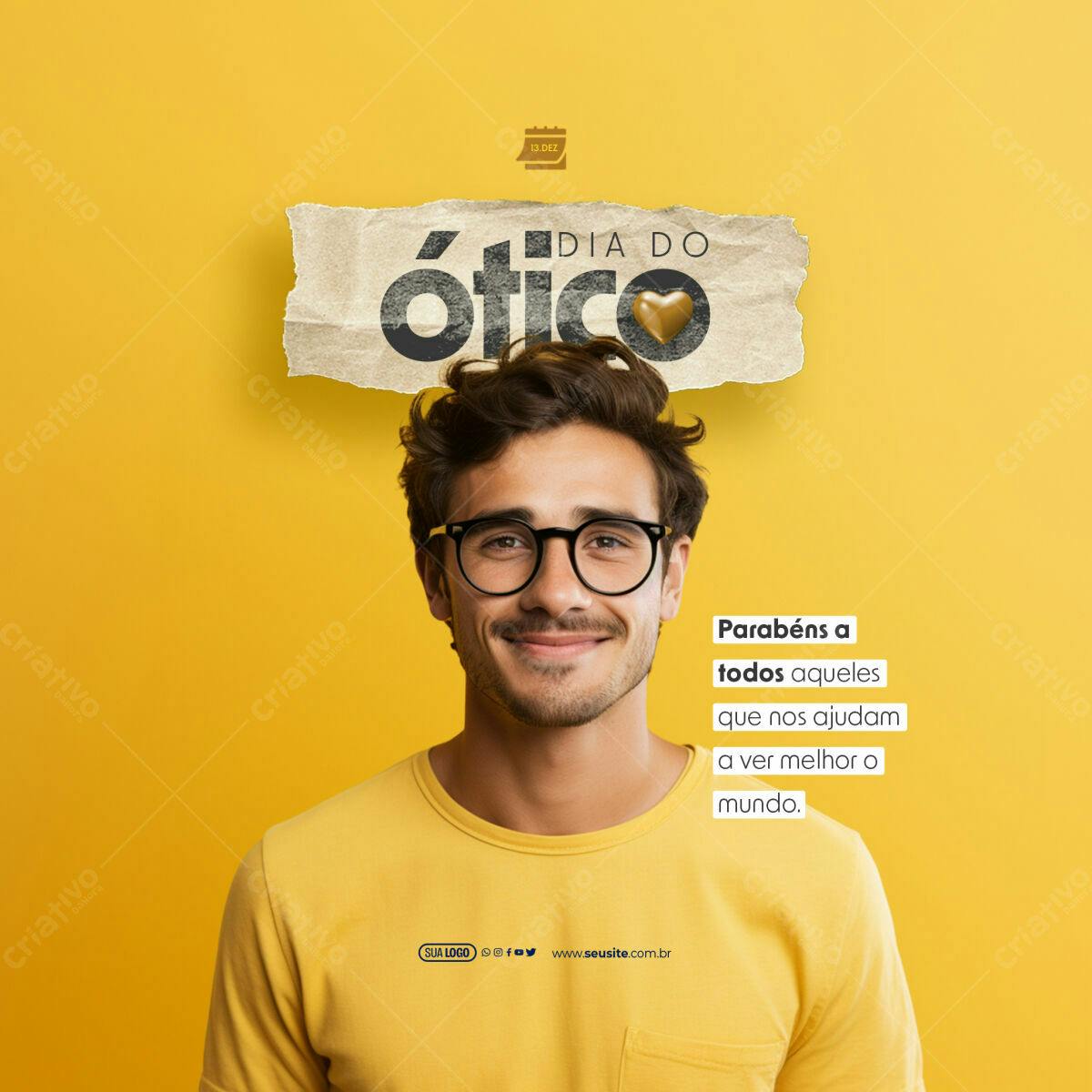 Post para o Dia do Ótico PSD Editável
