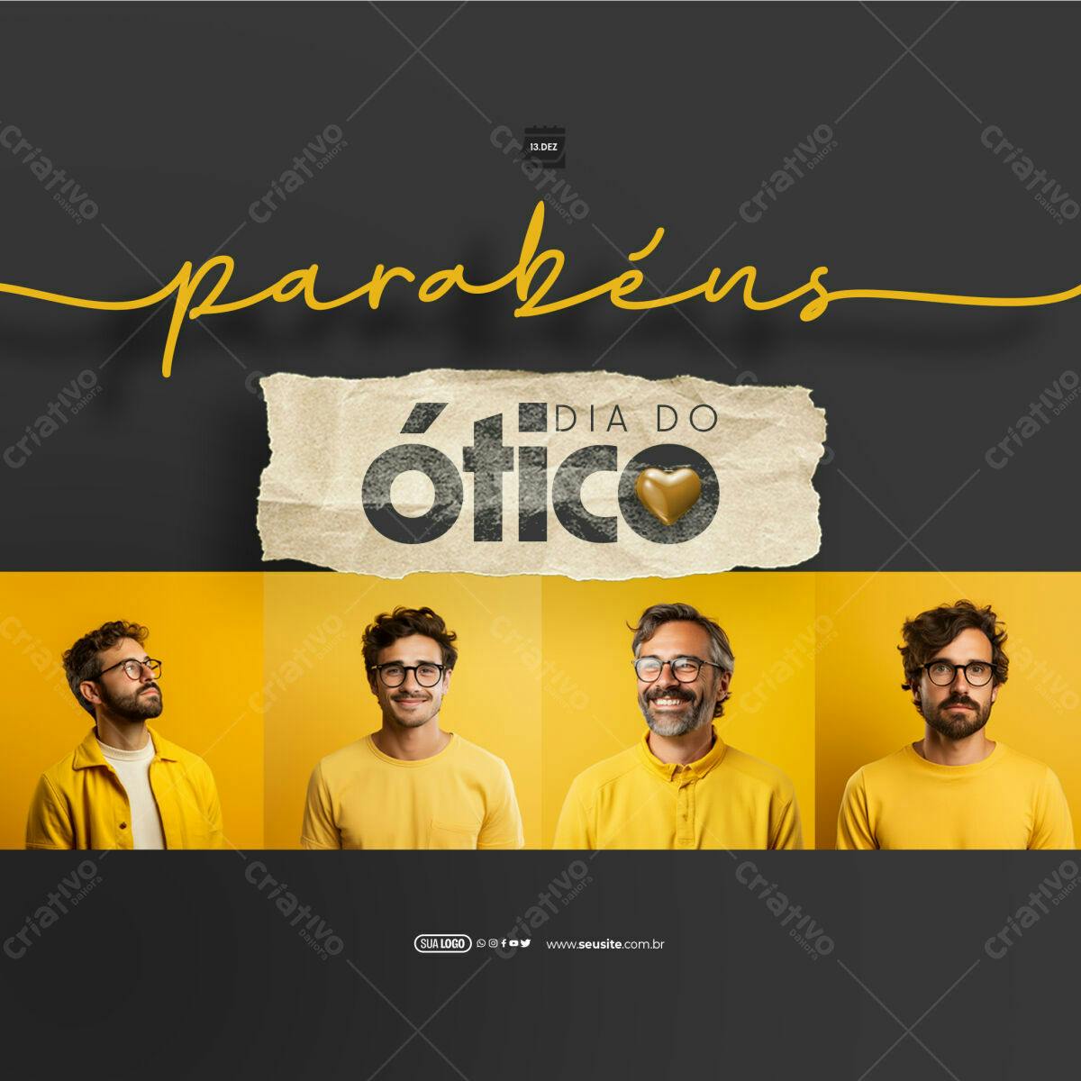 Flyer Dia do Ótico PSD Editável