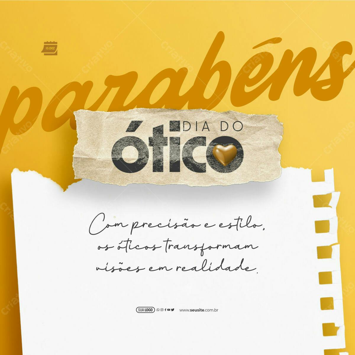 Postagem Dia do Ótico PSD Editável