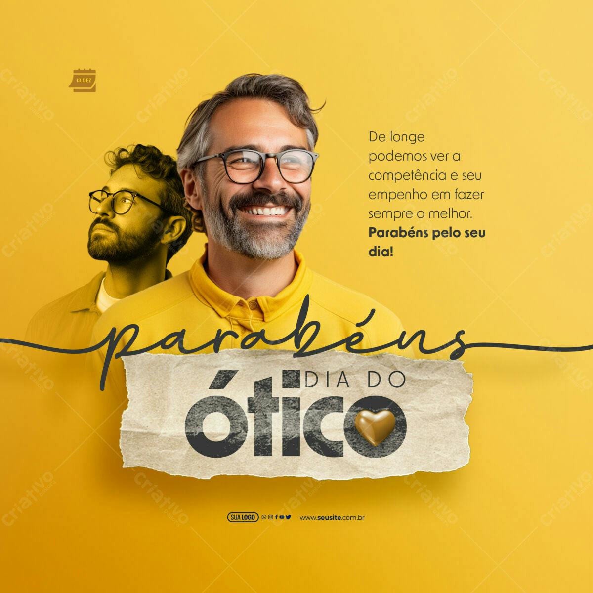 Post para Dia do Ótico PSD Editável