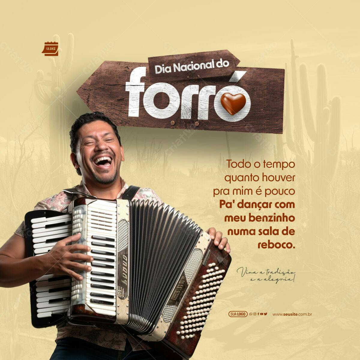 Flyer Dia Nacional do Forró PSD Editável