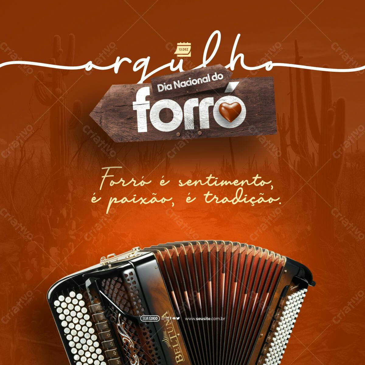 Flyer Dia Nacional do Forró PSD Editável