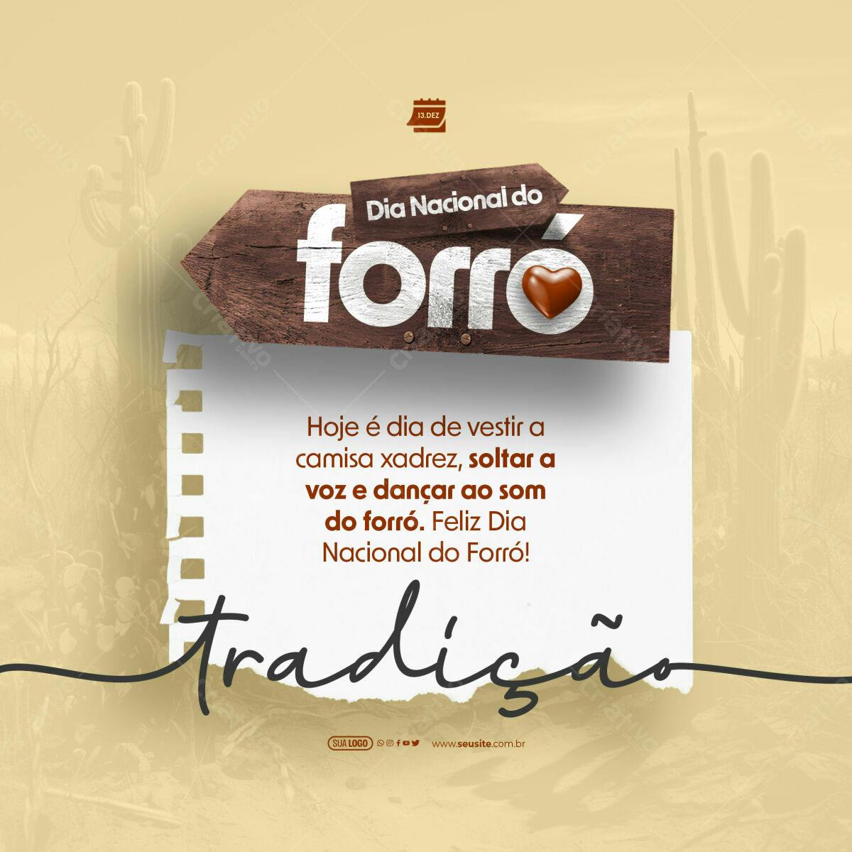 Postagem Dia Nacional do Forró PSD Editável