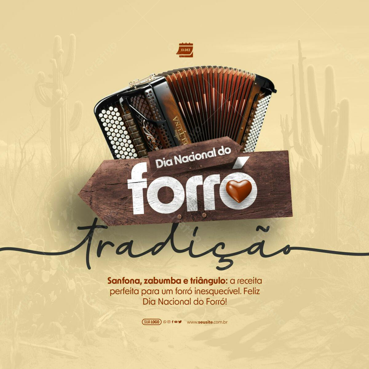 Flyer Dia Nacional do Forró PSD Editável
