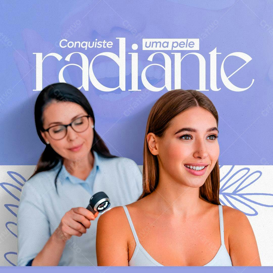 Post para Skincare Conquiste uma Pele Radiante PSD Editável