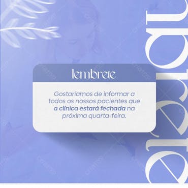 Lembrete Feriado Feed Clínica Estética