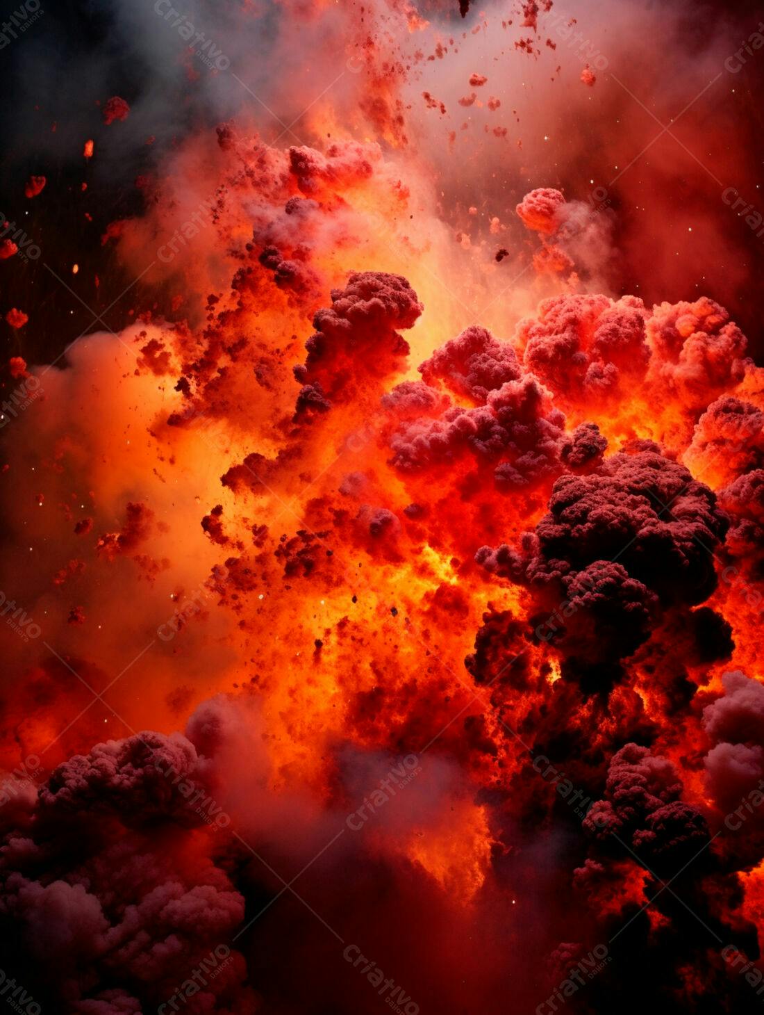 Explosão Infernal Vermelha e Laranja