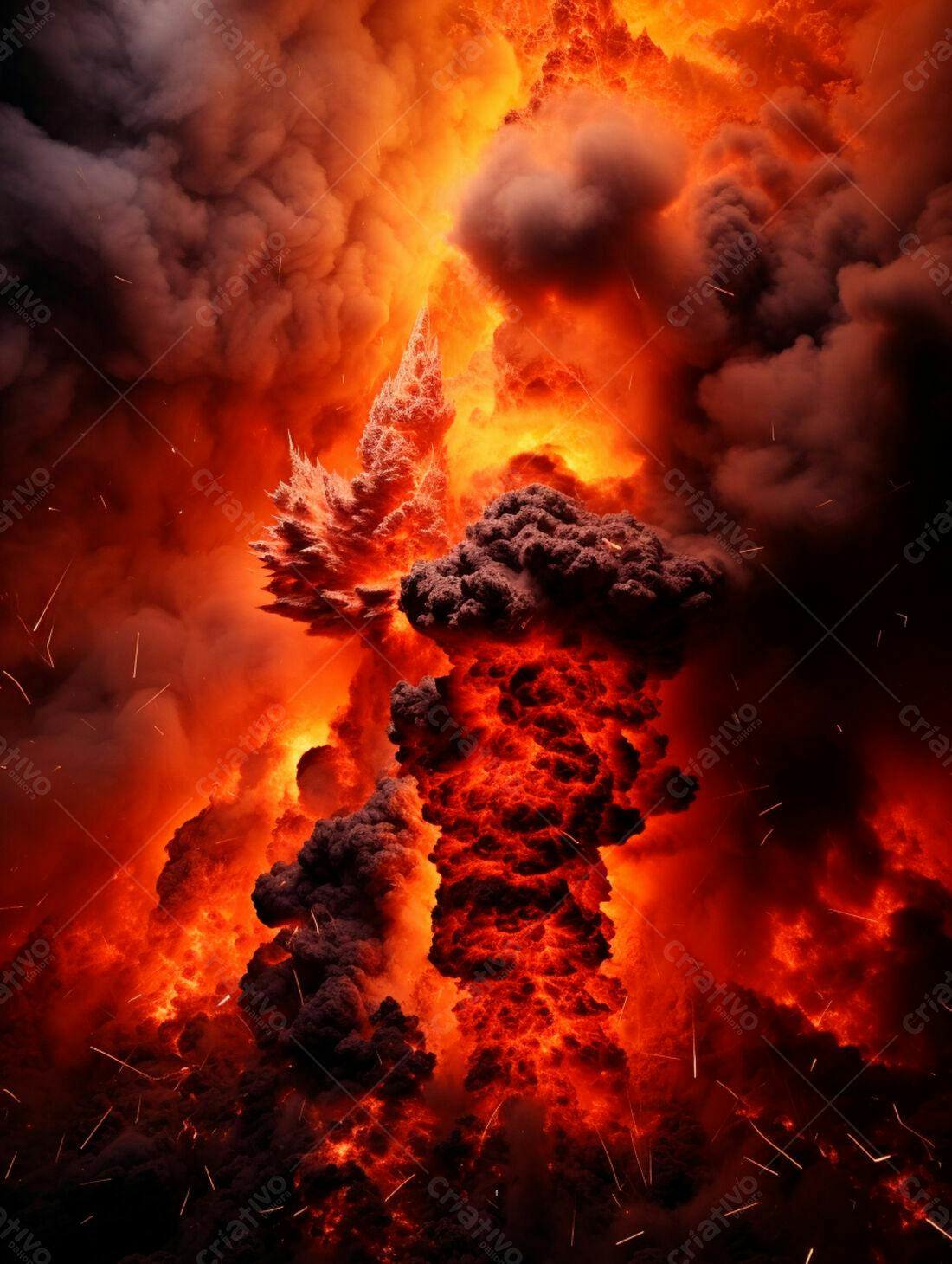 Explosão vulcânica infernal