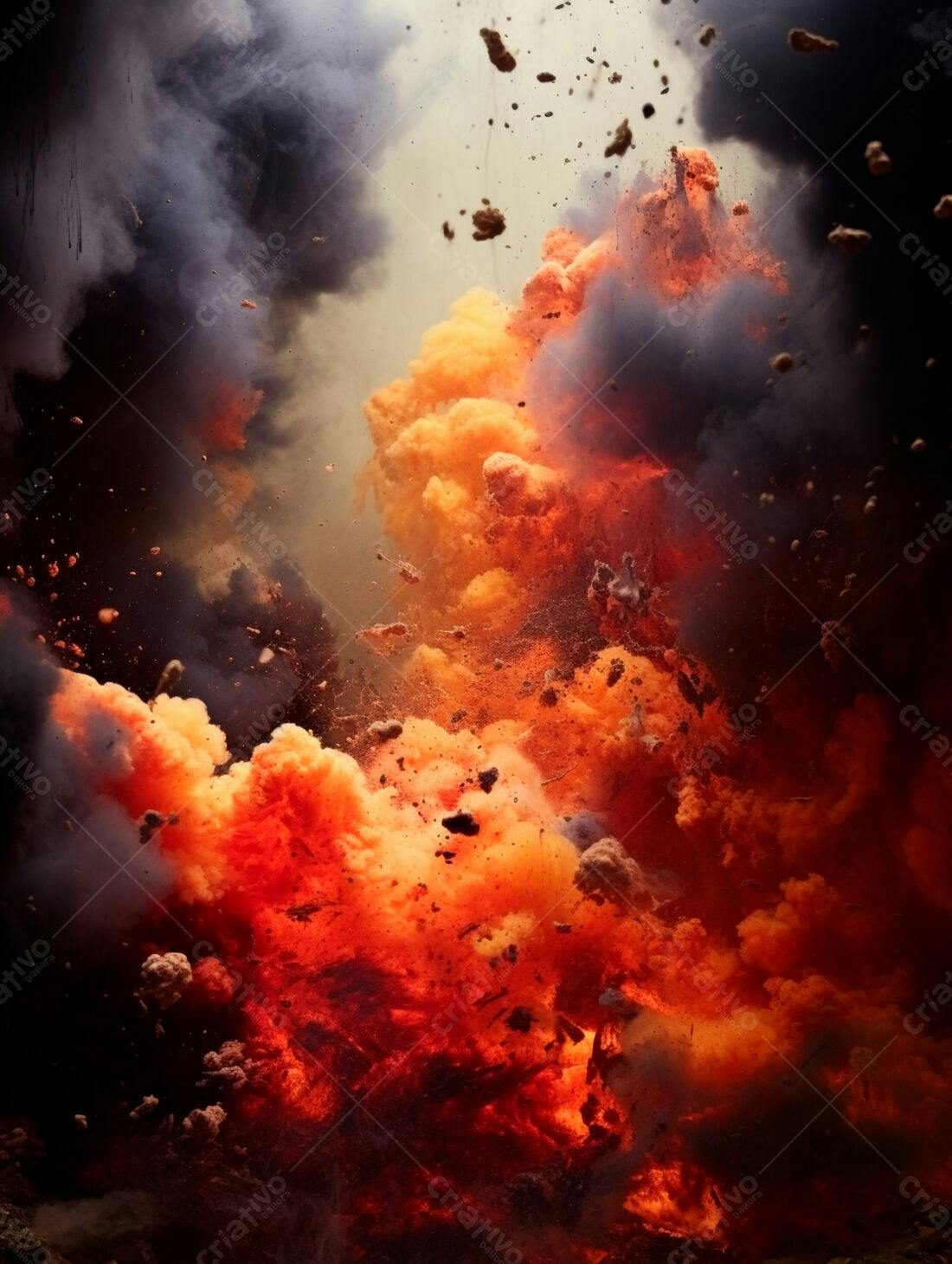 Explosão de cores laranja e preta