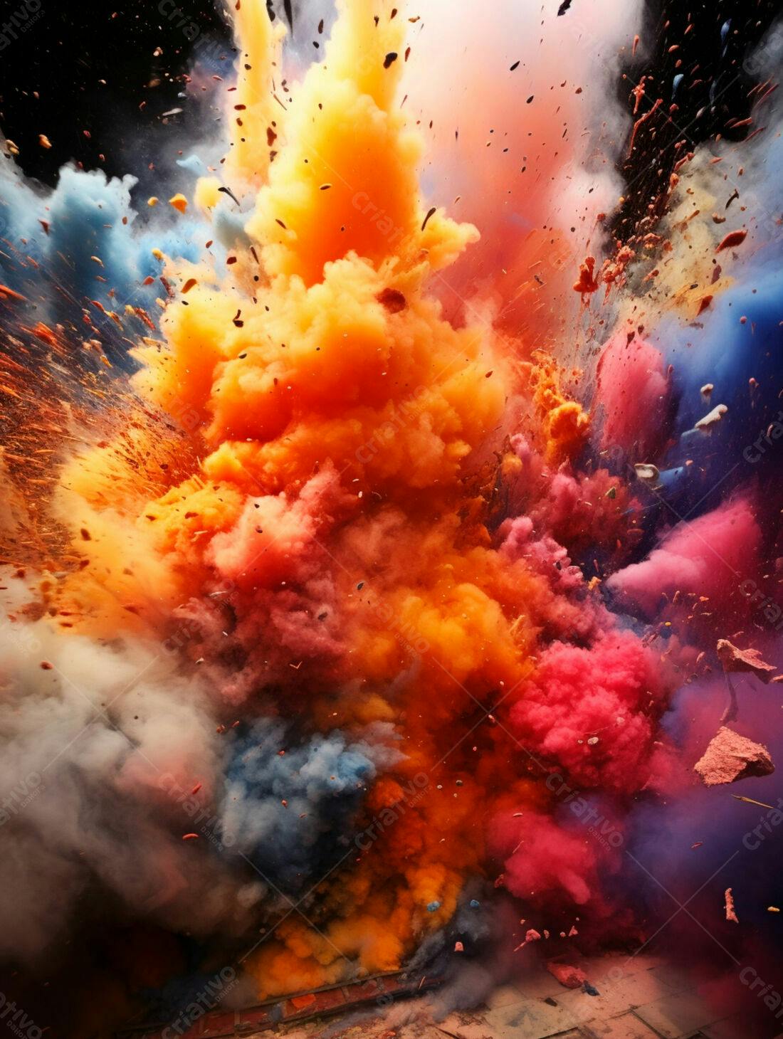 Explosão de cores vibrantes em estúdio