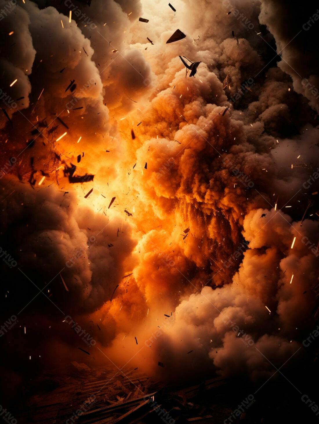 Explosão intensa tons laranja e marrom
