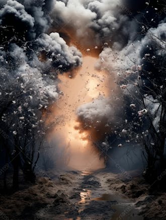 Imagem de fundo de poeira e fumaça para composição 74