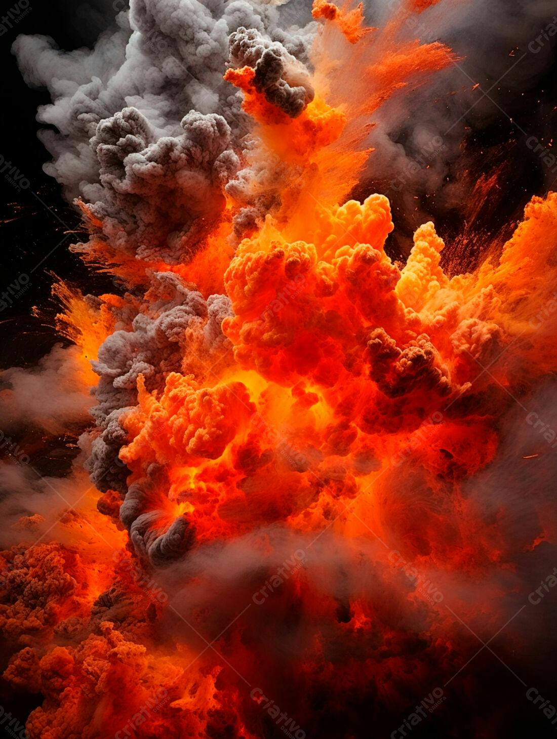 Explosão de cores laranja e cinza