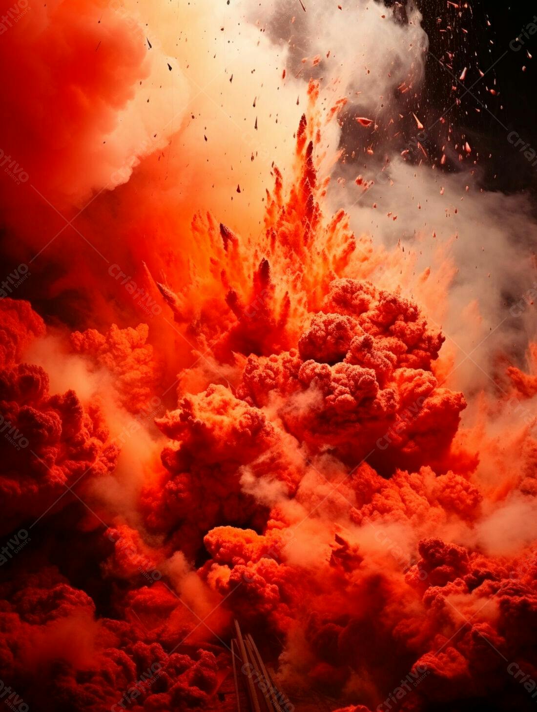 Explosão Vermelha de Pó Colorido