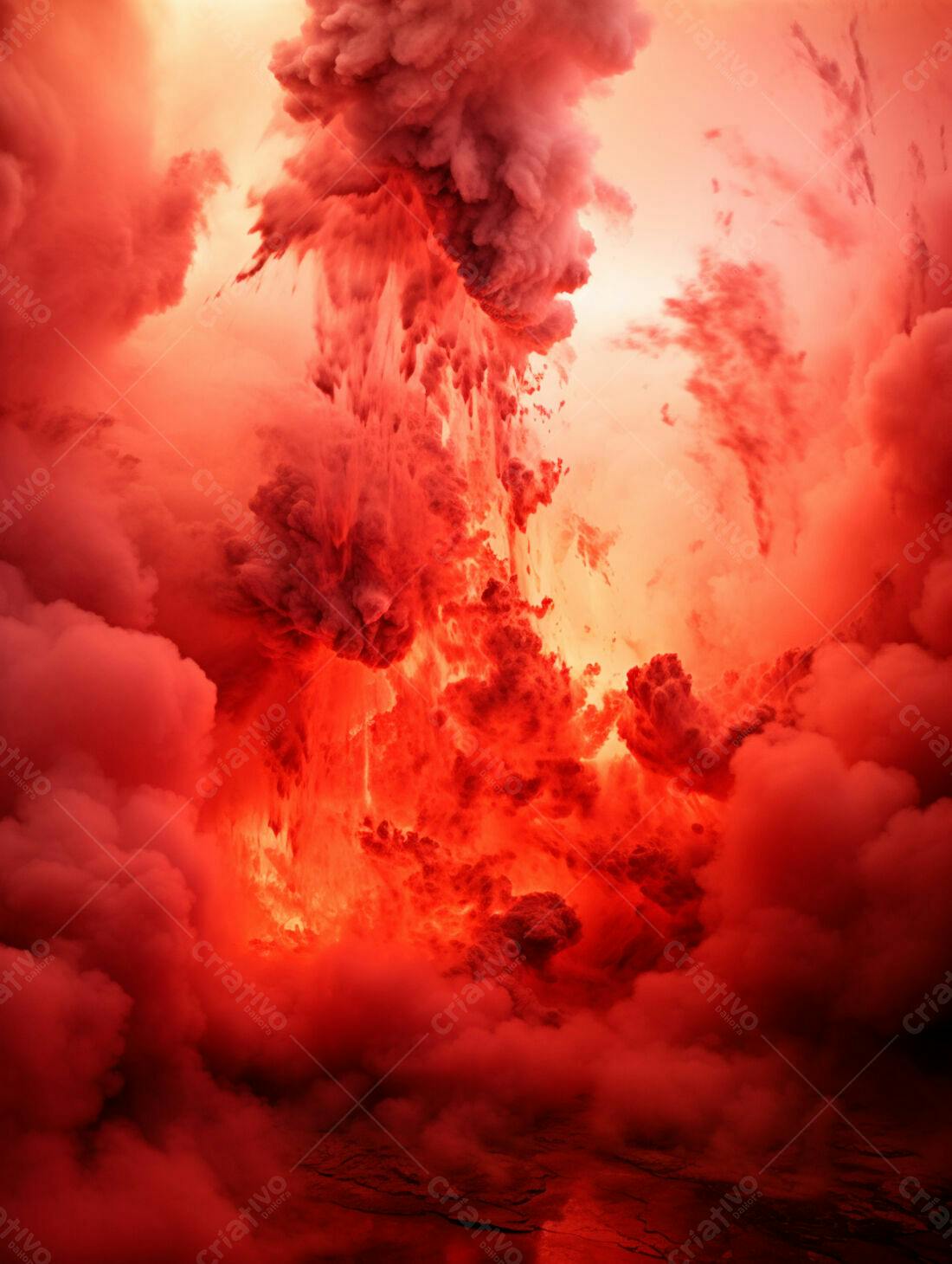 Nuvem Vermelha Explosiva Abstrata