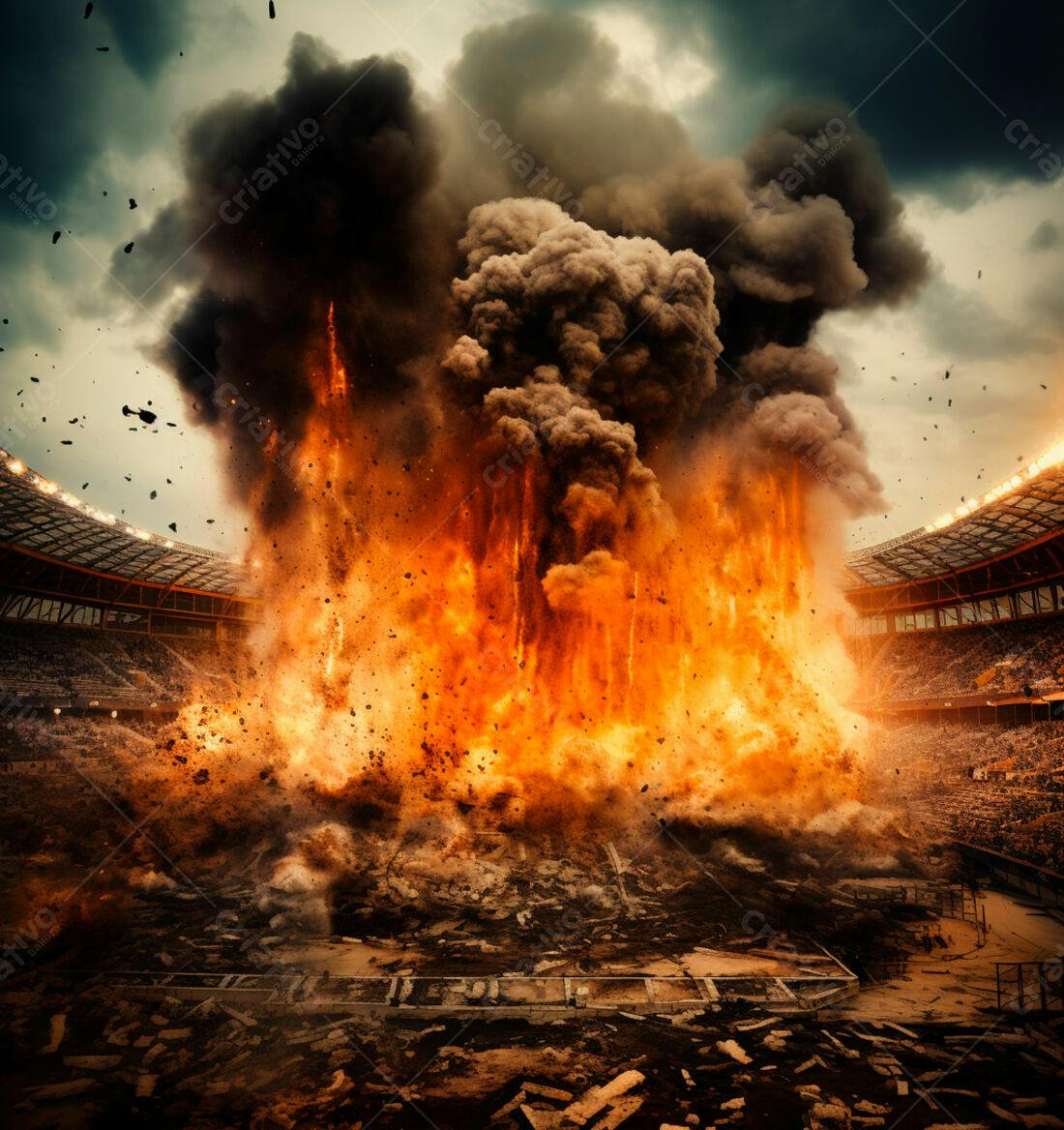 Explosão em Estádio Destruído