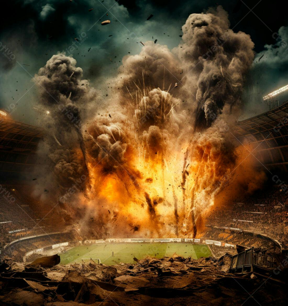 Explosão em estádio de futebol