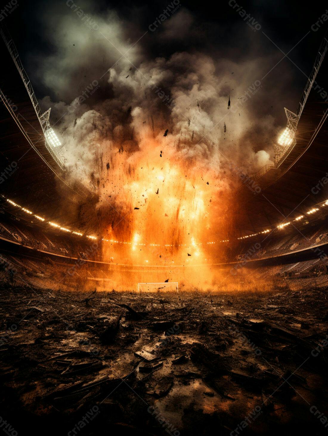 Explosão em estádio de futebol