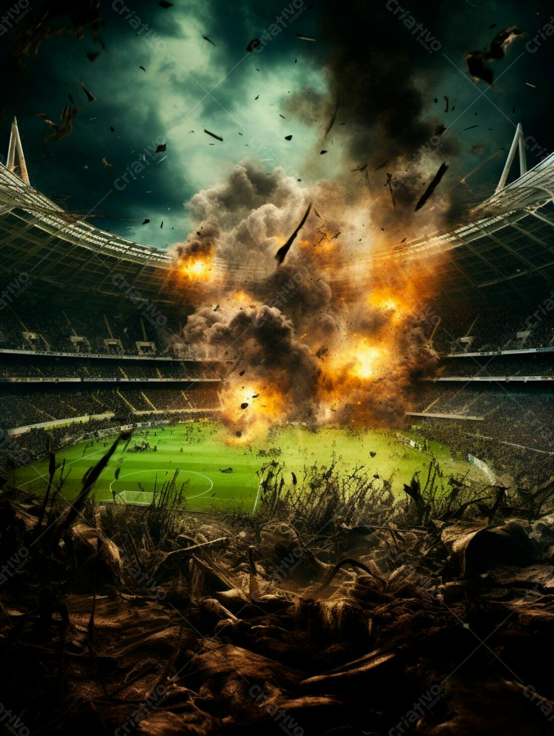 Explosão em estádio de futebol
