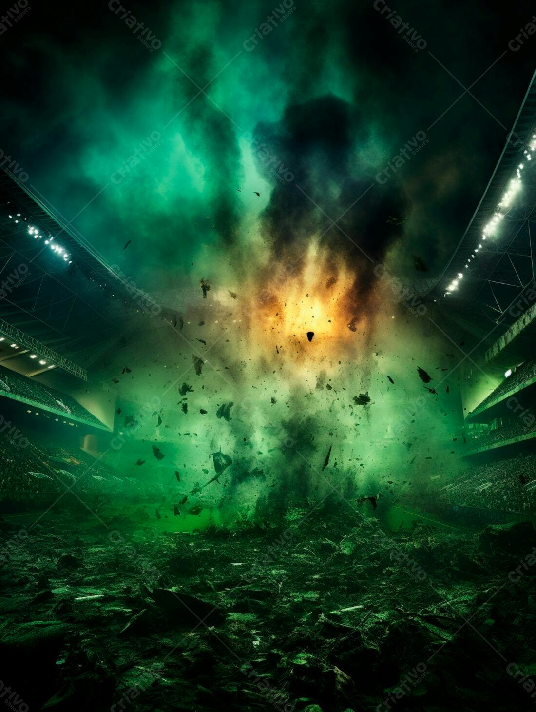 Explosão em Estádio Verde e Laranja