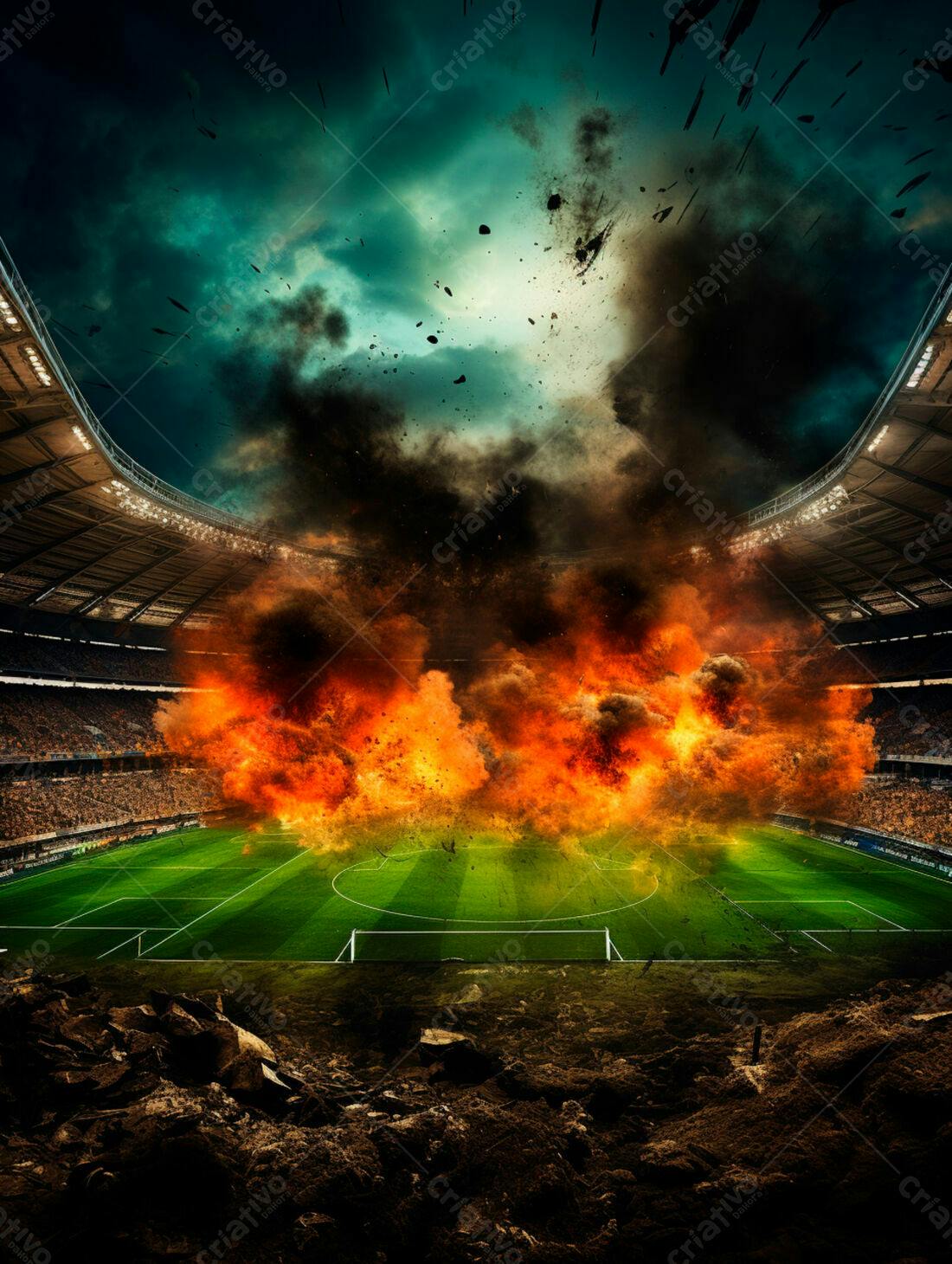 Explosão em estádio de futebol