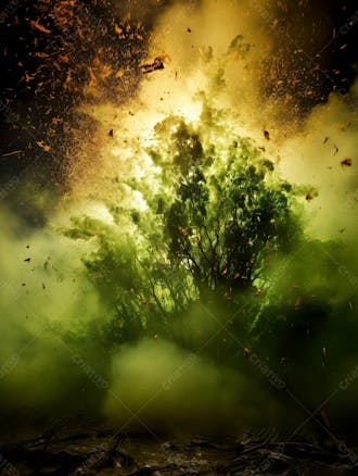 Green smoke background image for composition 4
