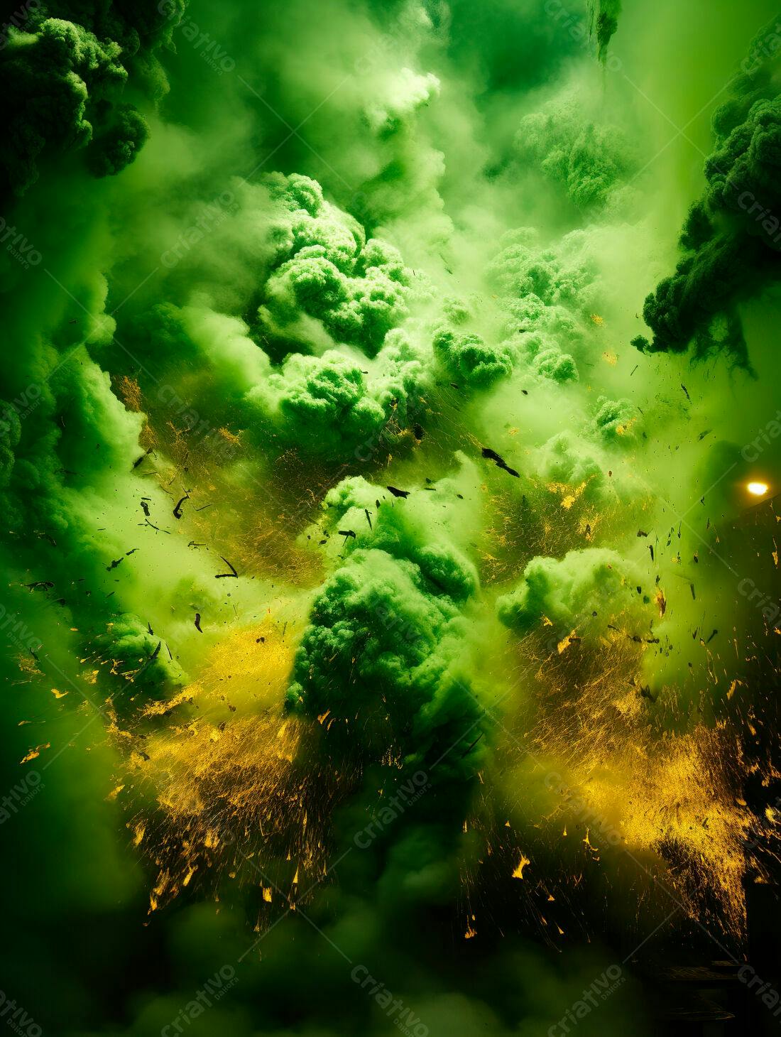 Explosão Verde e Dourada