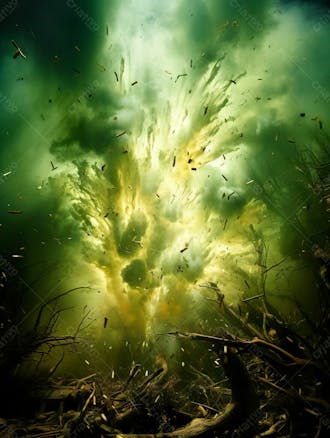 Green smoke background image for composition 8