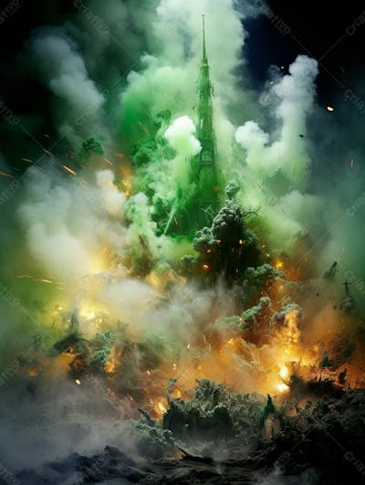 Green Smoke Background Image For Composition 14