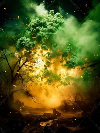 Green smoke background image for composition 73