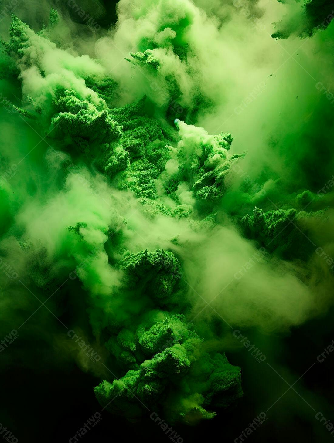 Nuvem de fumaça verde abstrata
