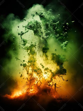 Green smoke background image for composition 105