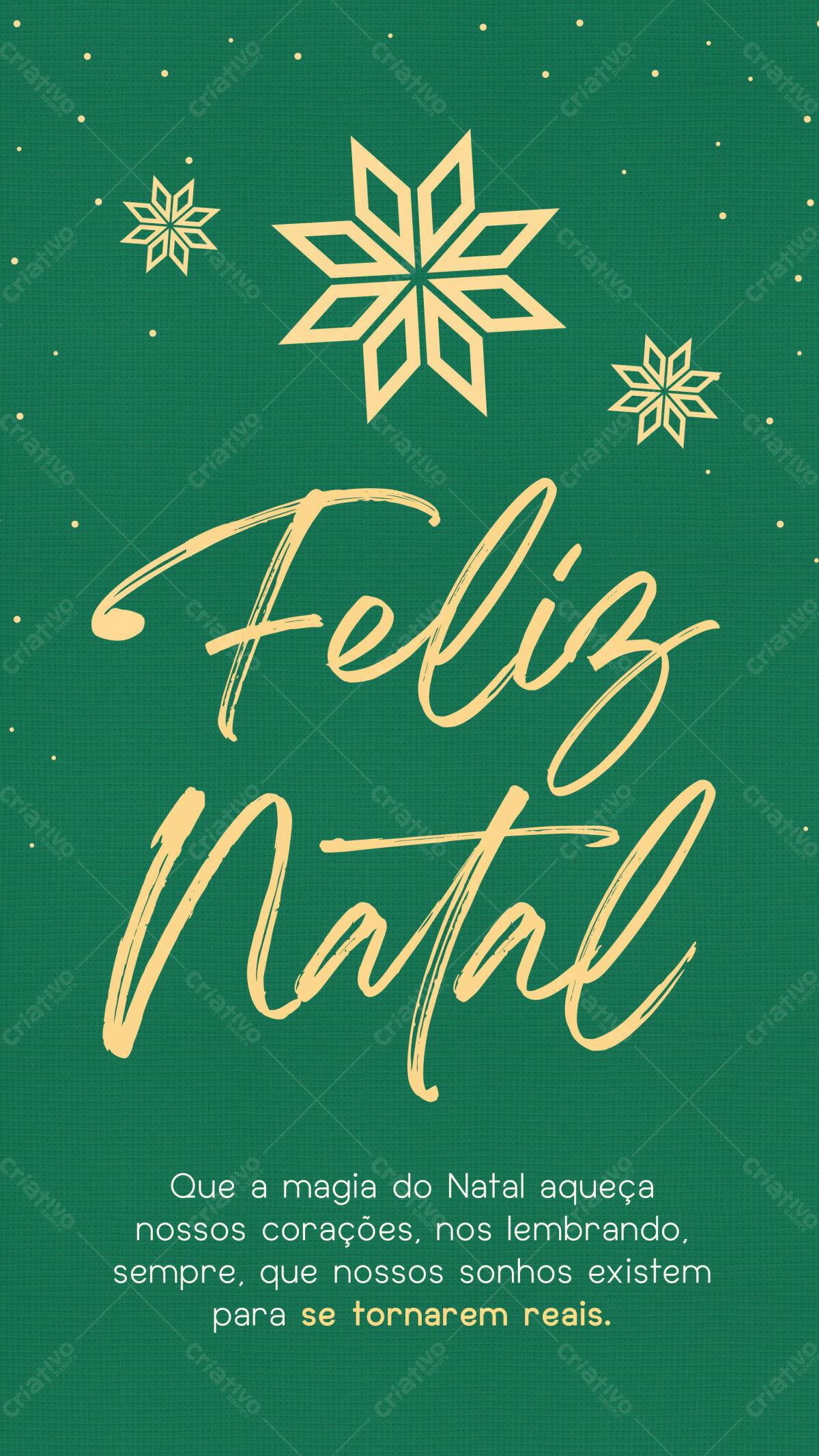 Cartão de Natal Verde e Bege PSD Editável