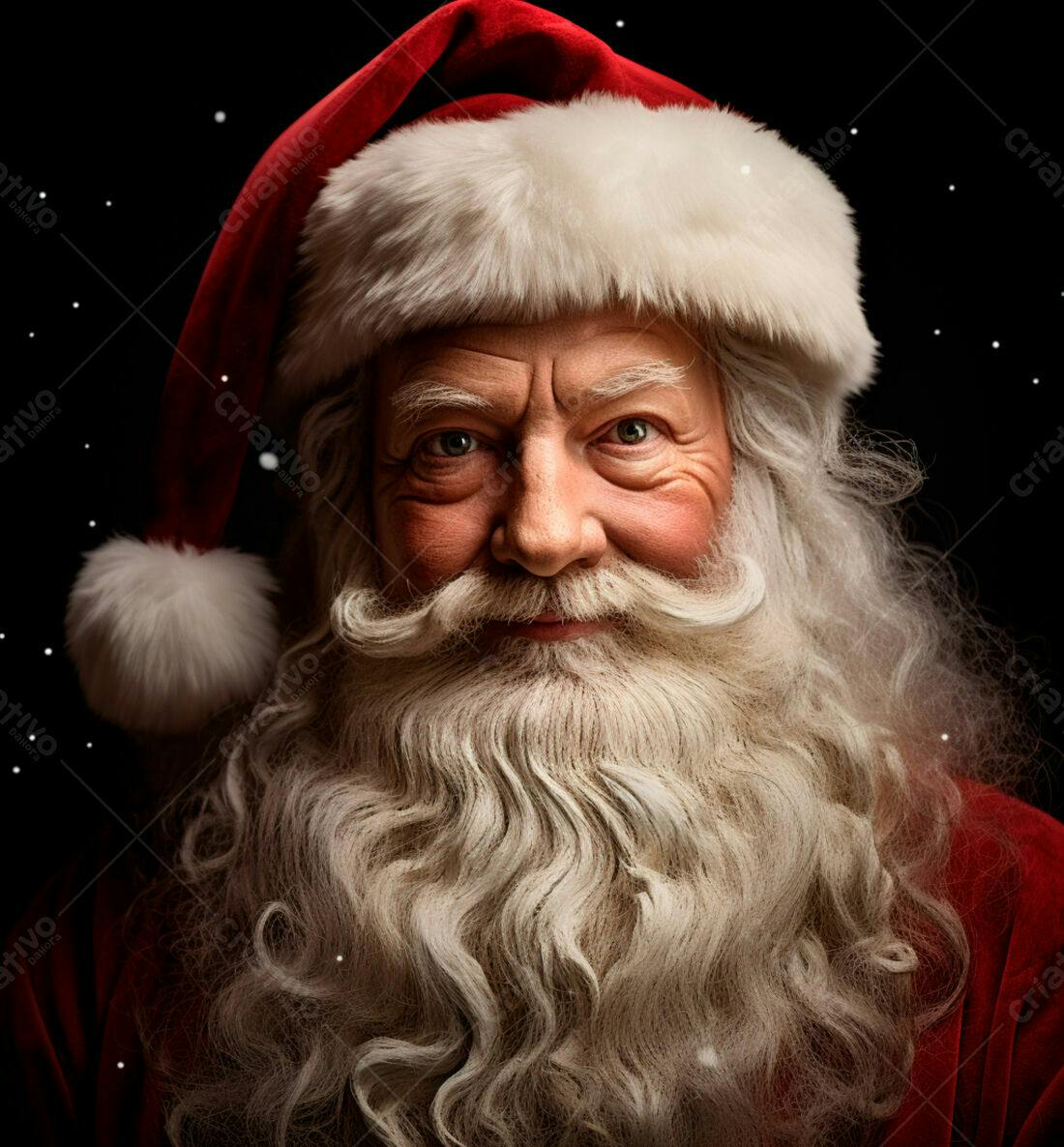 Papai Noel sorridente fundo escuro Natal