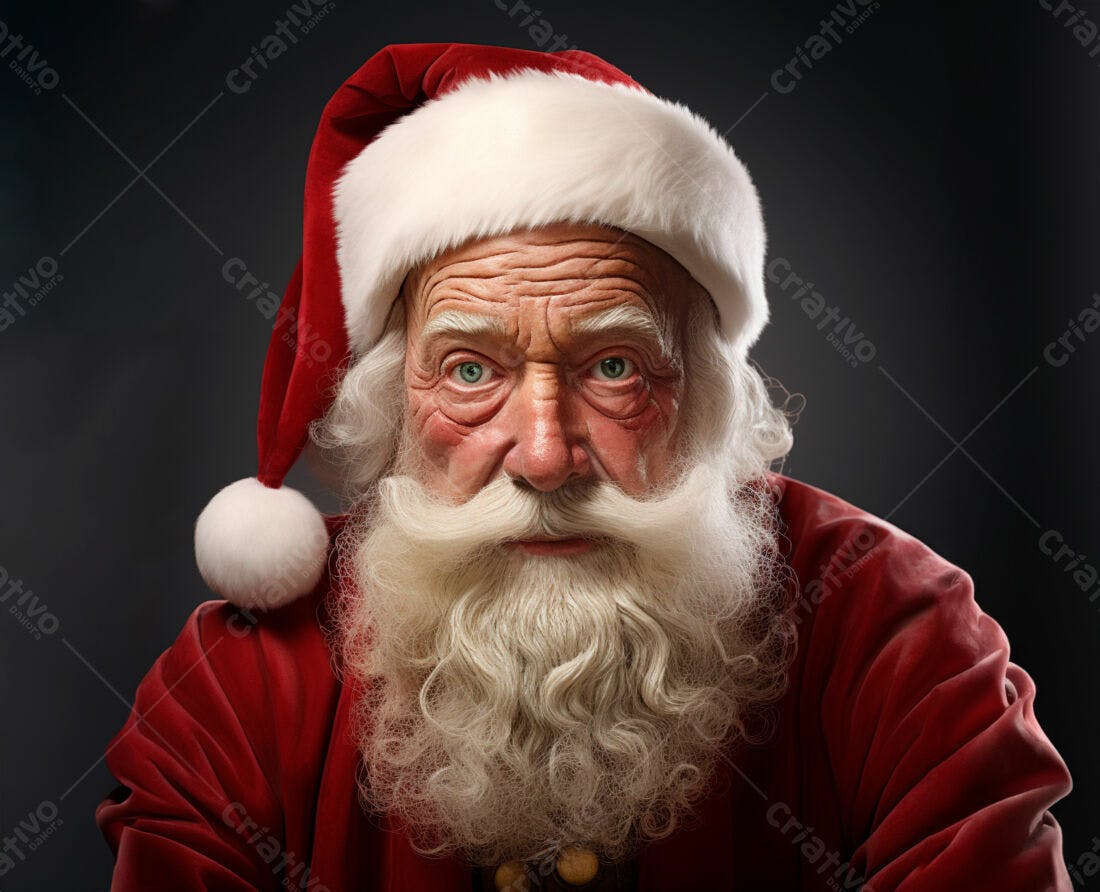 Papai Noel com barba e roupa vermelha