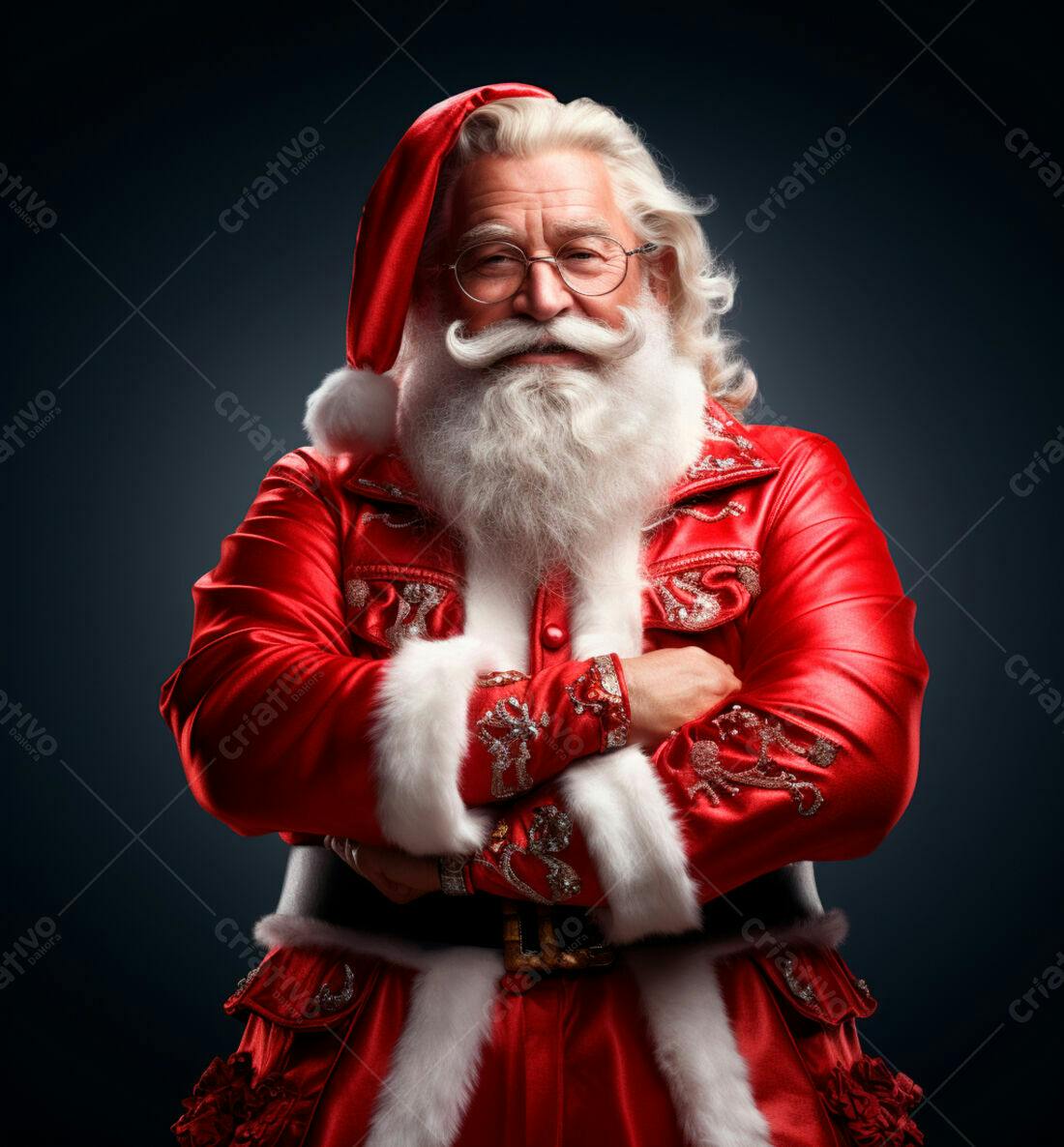 Papai Noel alegre braços cruzados Natal