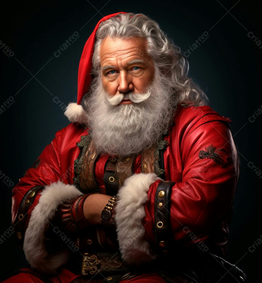 Papai Noel estiloso braços cruzados