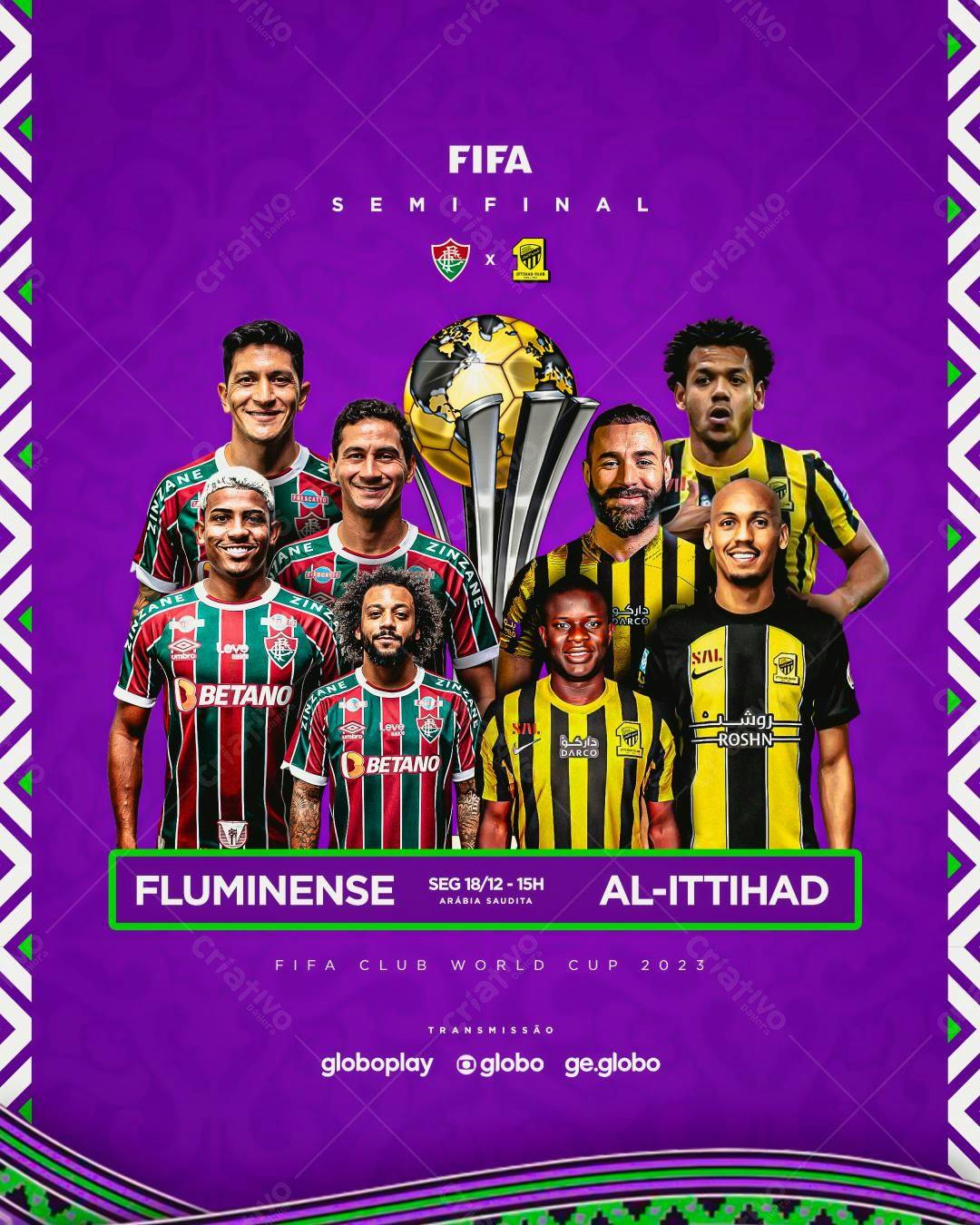 Flyer para a Semifinal da Copa do Mundo de Clubes da FIFA PSD Editável