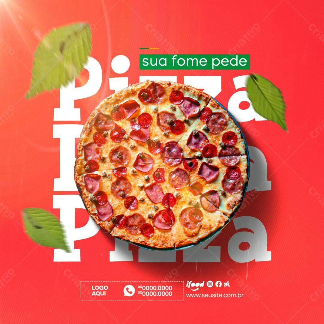 Post para Redes Sociais Pizza PSD Editável