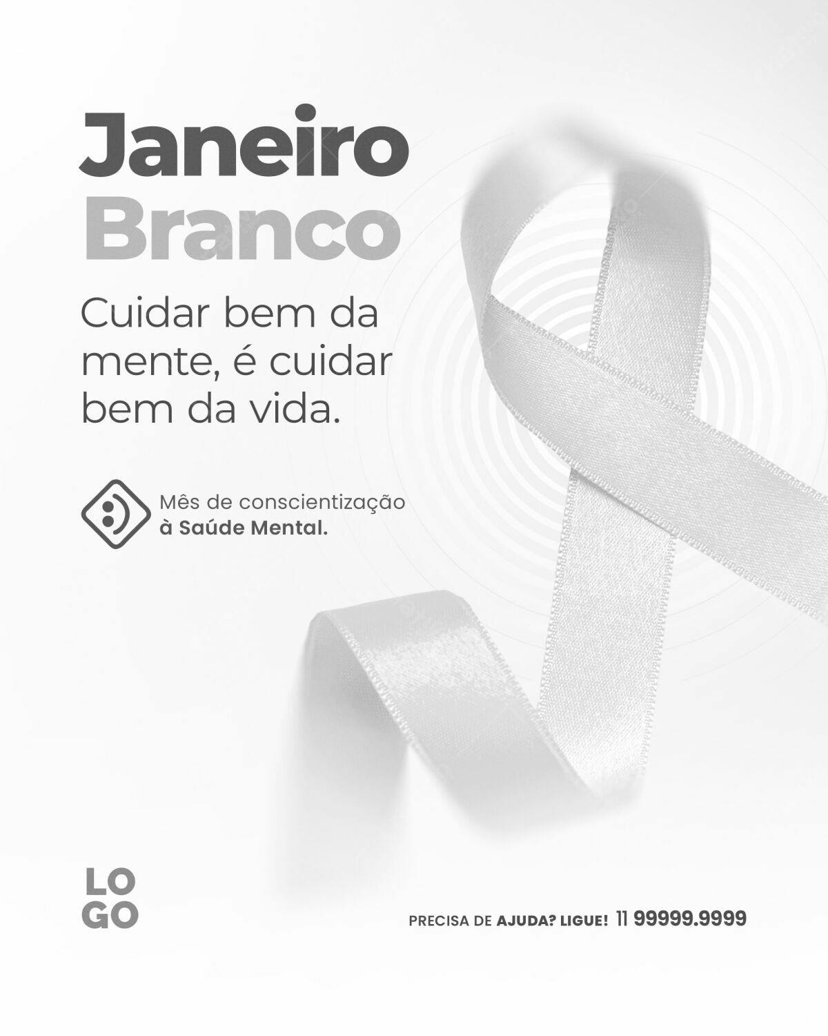 Post para Janeiro Branco PSD Editável