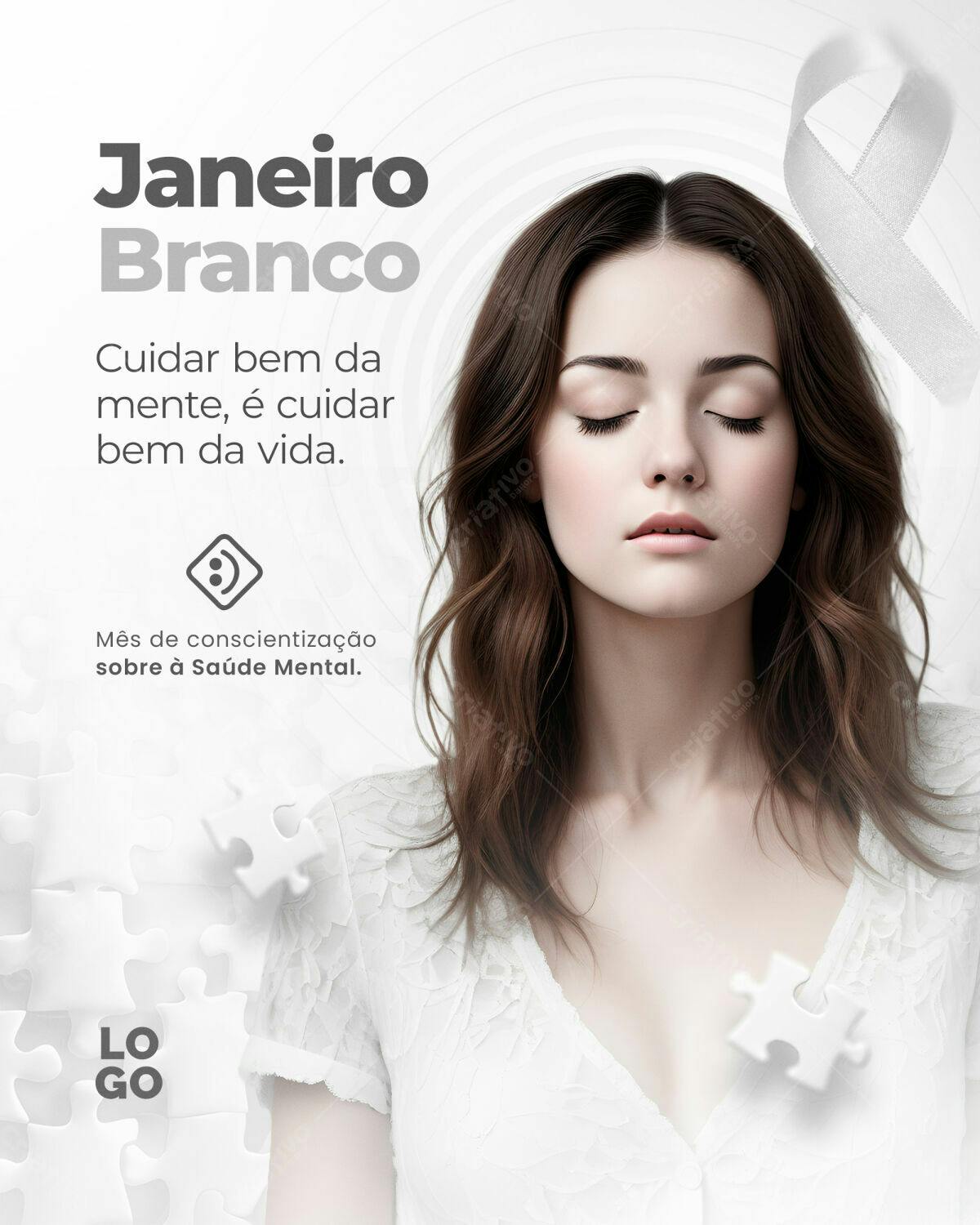 Post para Janeiro Branco PSD Editável