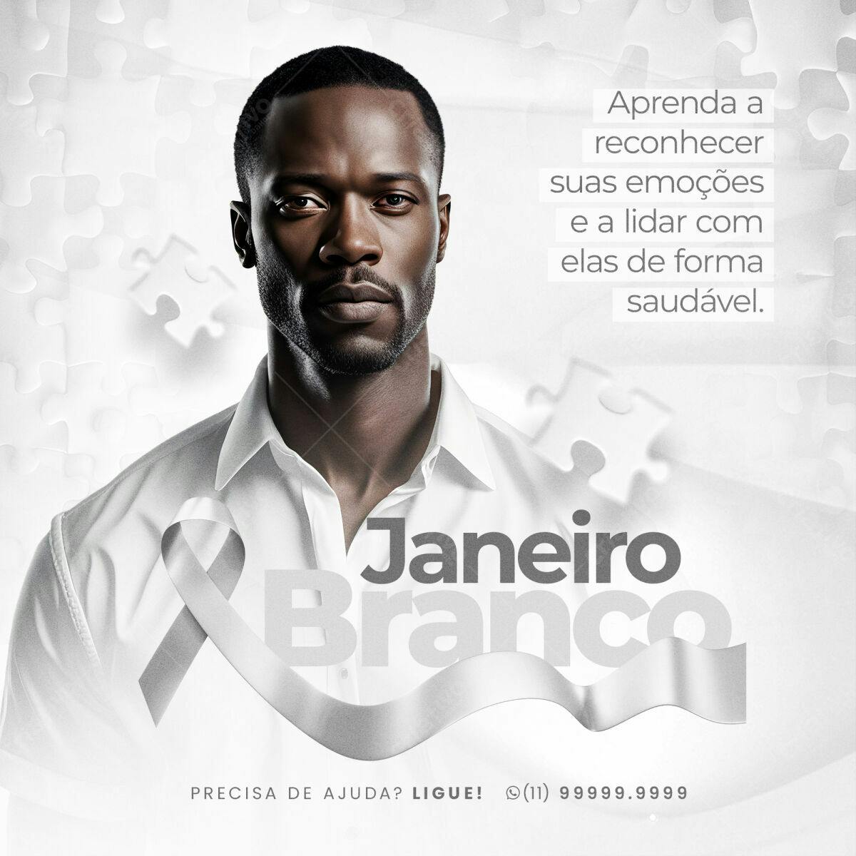 Flyer Janeiro Branco PSD Editável