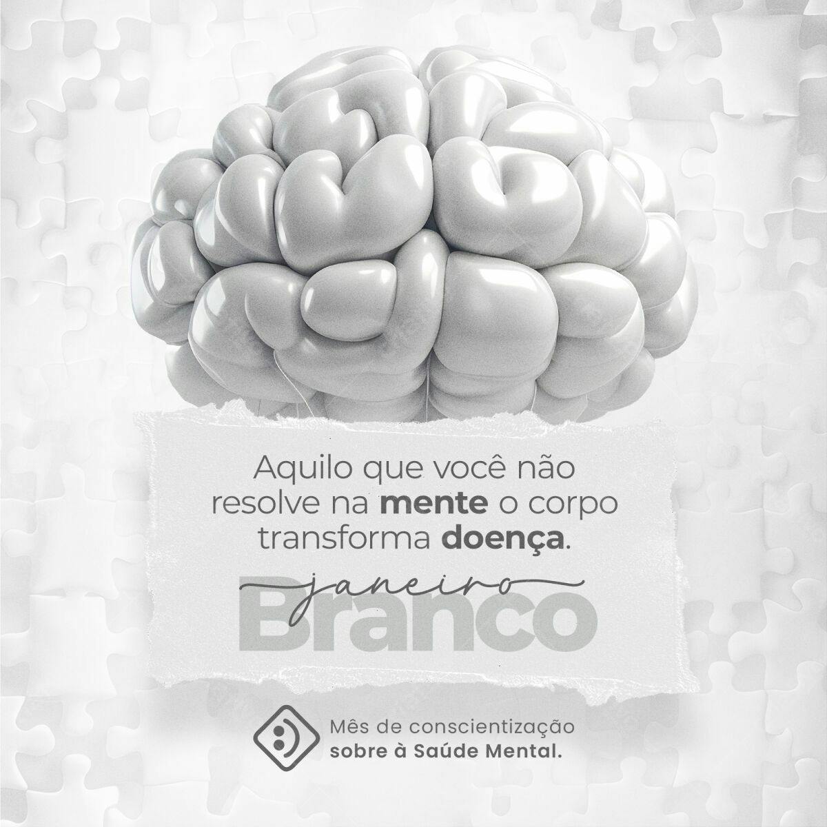 Imagem Janeiro Branco Saúde Mental PSD Editável
