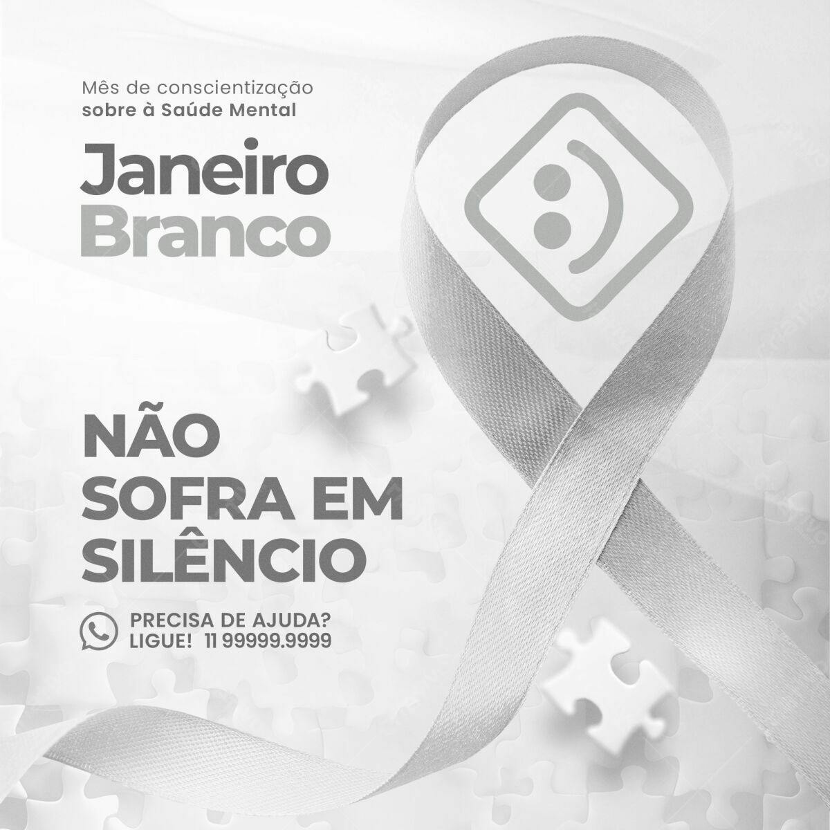 Flyer Janeiro Branco PSD Editável