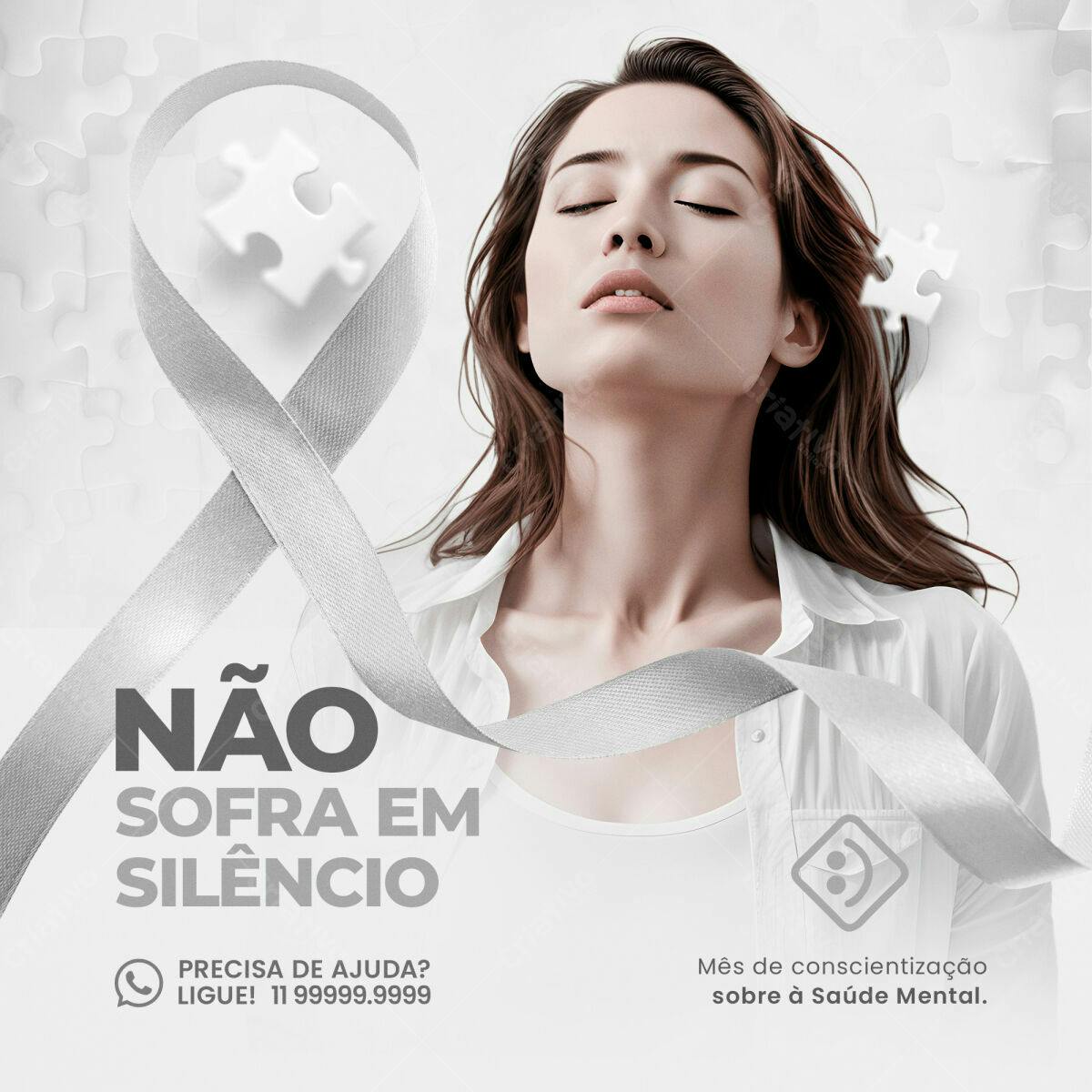 Flyer Saúde Mental Novembro PSD Editável