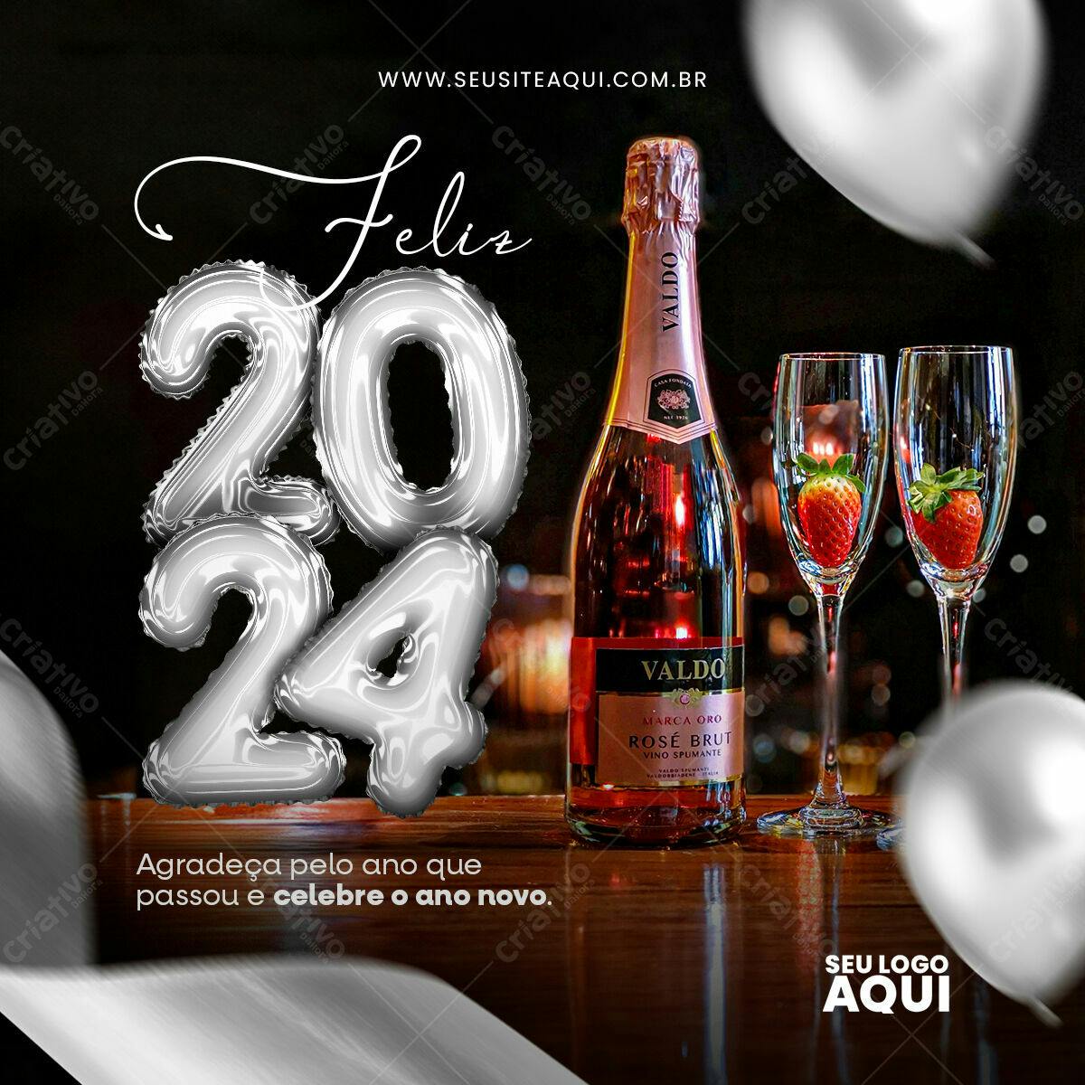 Flyer Ano Novo 2024 PSD Editável