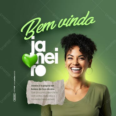 Social Media   Bem Vindo Janeiro   Página Em Branco Do Livro Do Ano